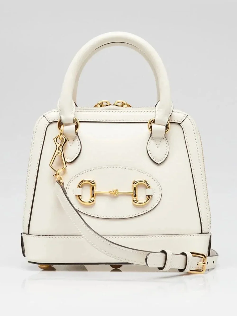 Gucci White Smooth Leather 1955 Horsebit Mini Bag